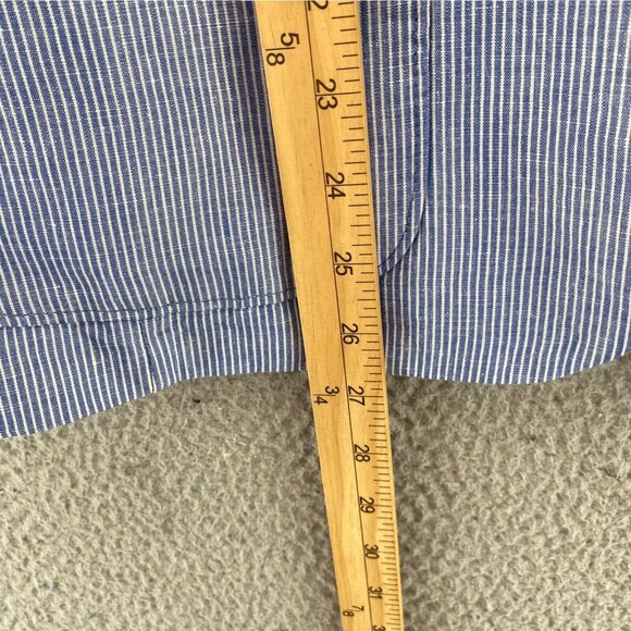 Gap Jacket Womens 20 Plus Academy Blazer Blue Mini Stripe Linen Blend Button NWT - Picture 10 of 11